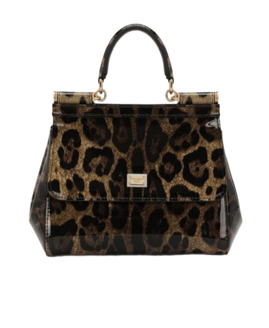 Dolce & Gabbana Leopard Print Sicily Tote In Black