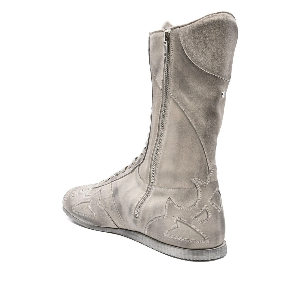 Ann Demeulemeester Round Toe Boots In Gray