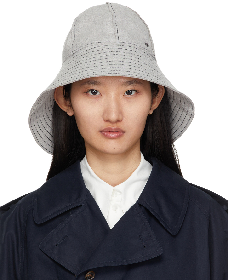 MAISON MICHEL LOGO HAT WITH WIDE BRIM 