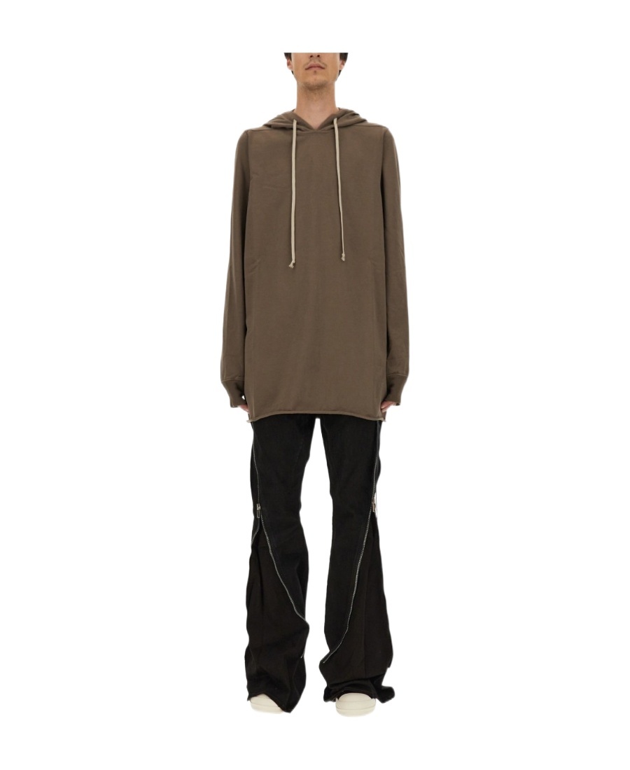 Rick Owens Drkshdw Luxor Organic Cotton Hoodie In Brown