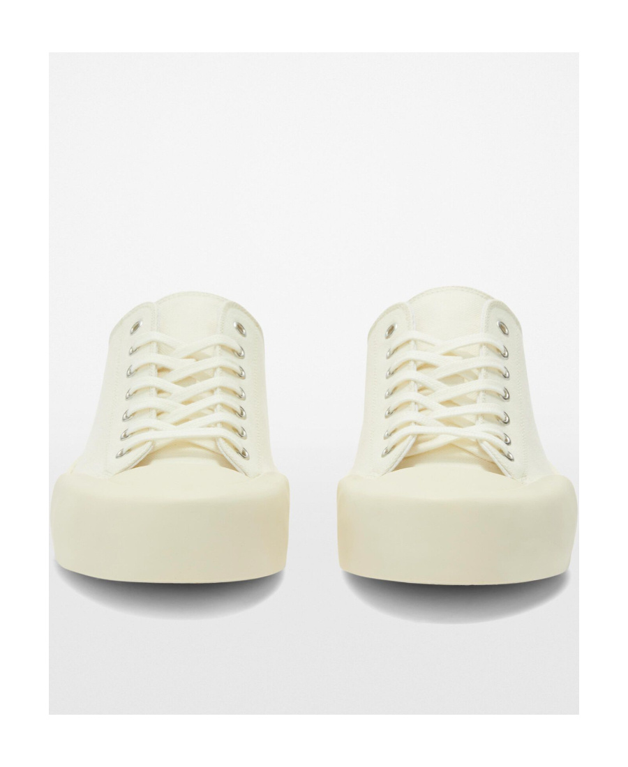 Jil Sander Calf Leather Lace-up Sneakers In White