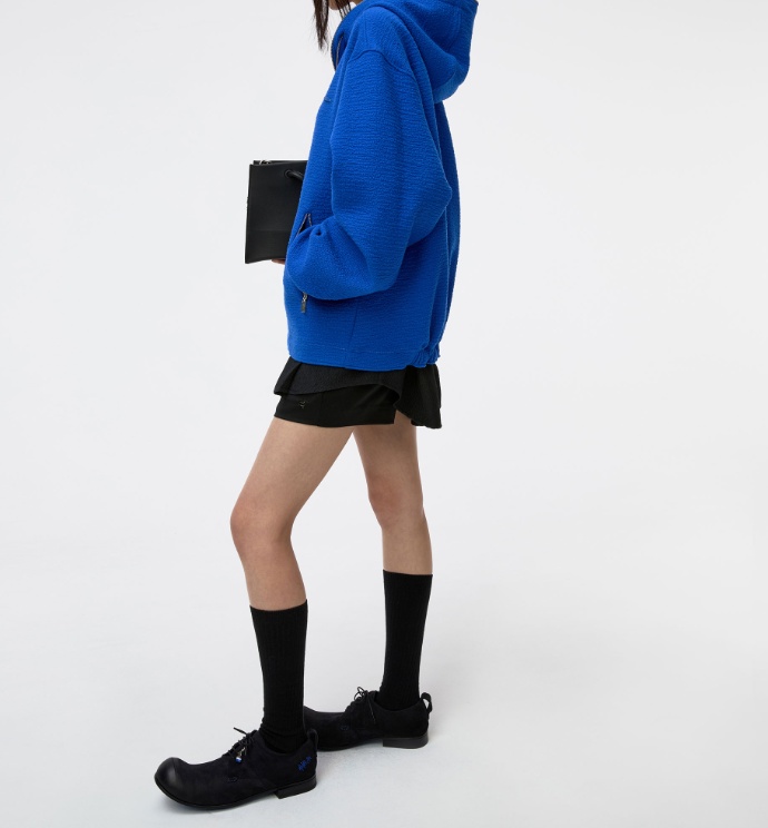 Ader Error Realce Hoodie Zip-up In Blue