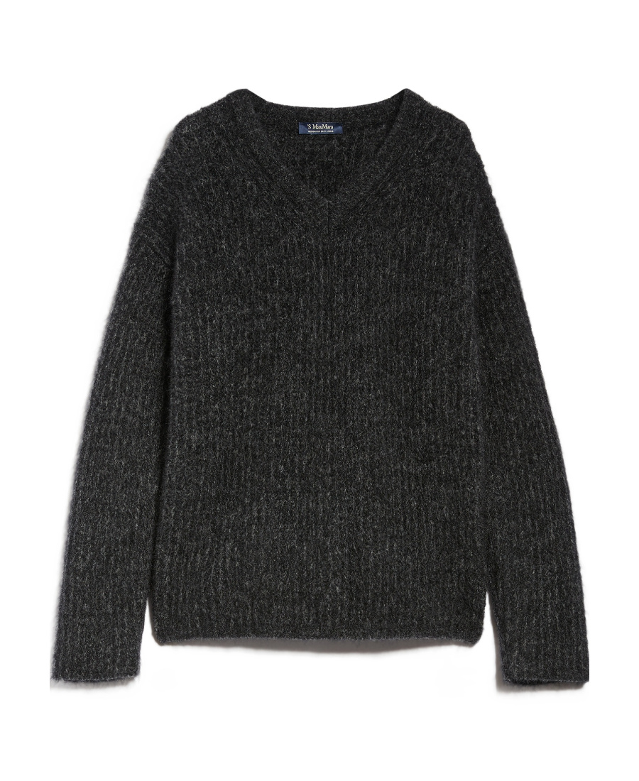 Max Mara Rib Knitted Wool Sweater In Black