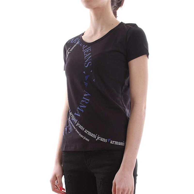 Armani Jeans Printed T-shirt In Black