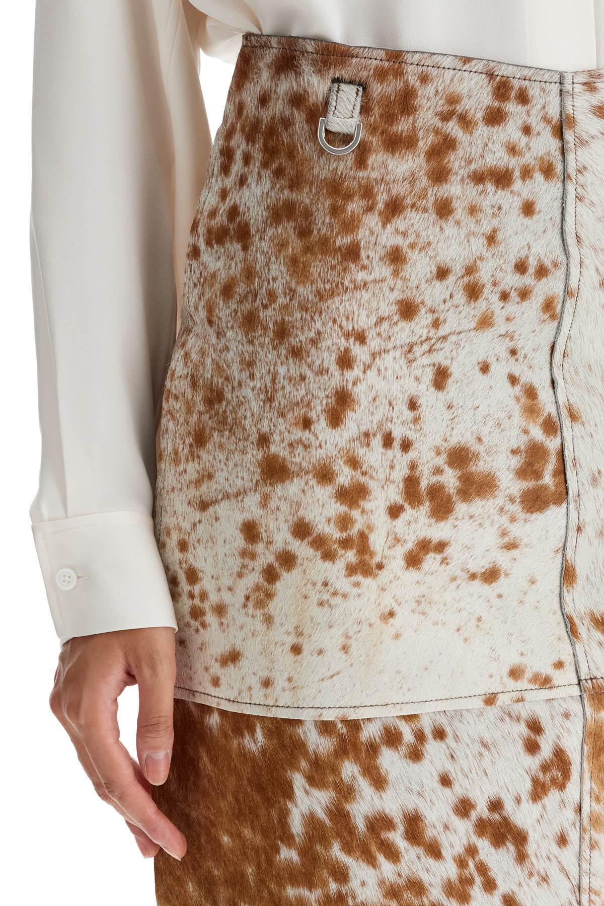 Saks Potts "leopard Print Midi Skirt In Beige
