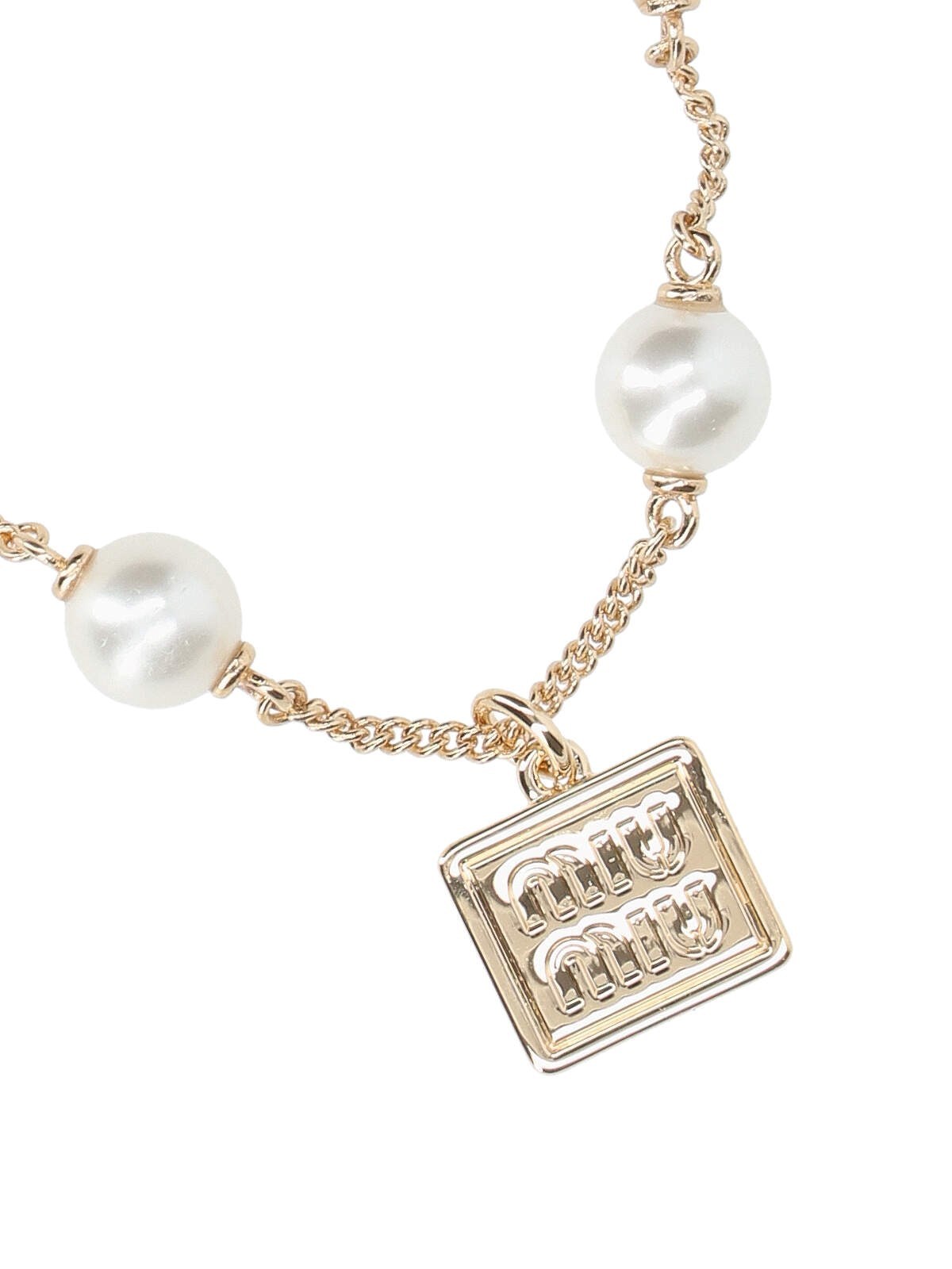 Miu Miu Logo Bracelet In White