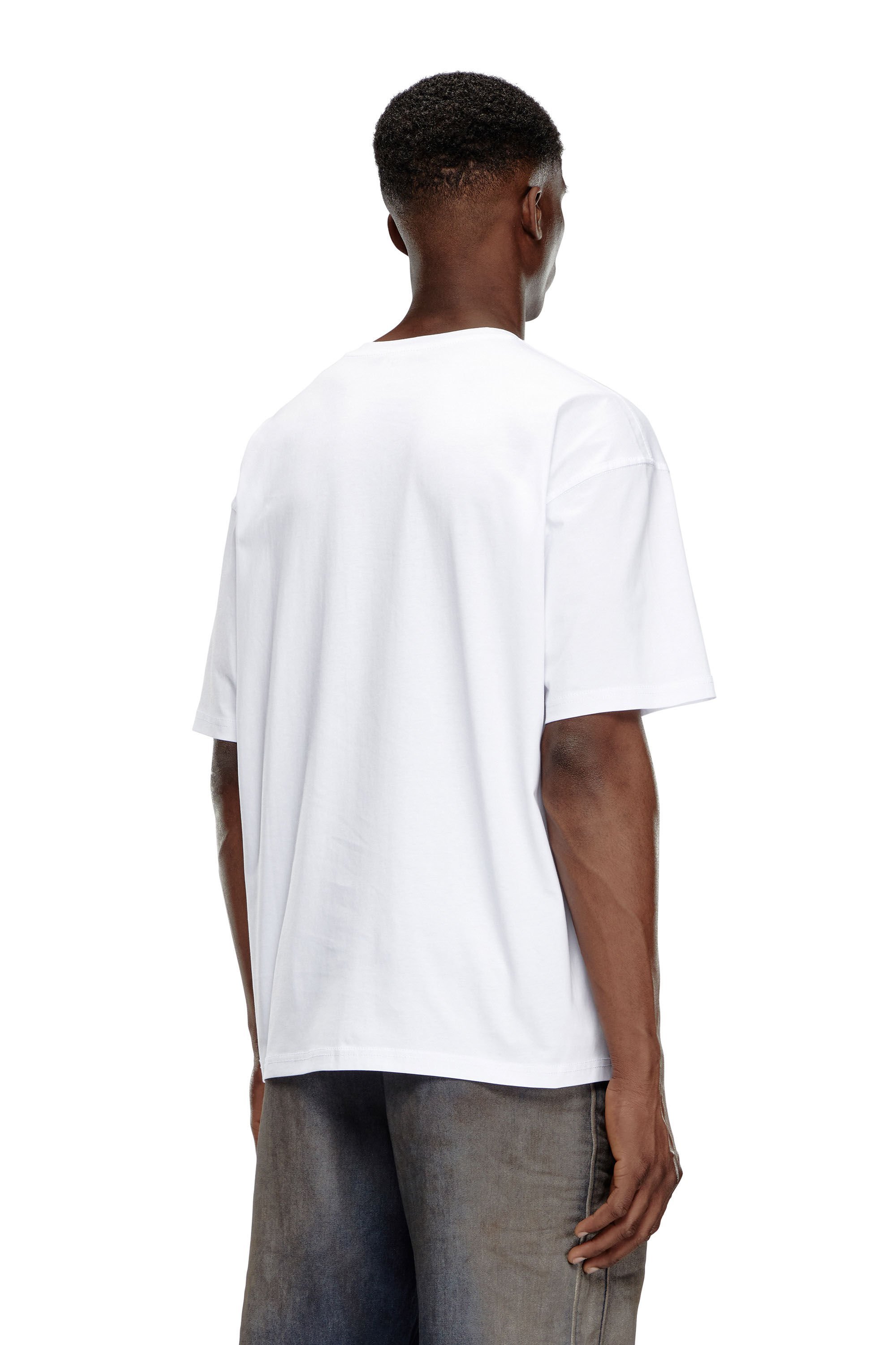 Diesel T-boxt-div Logo Printed T-shirt In White