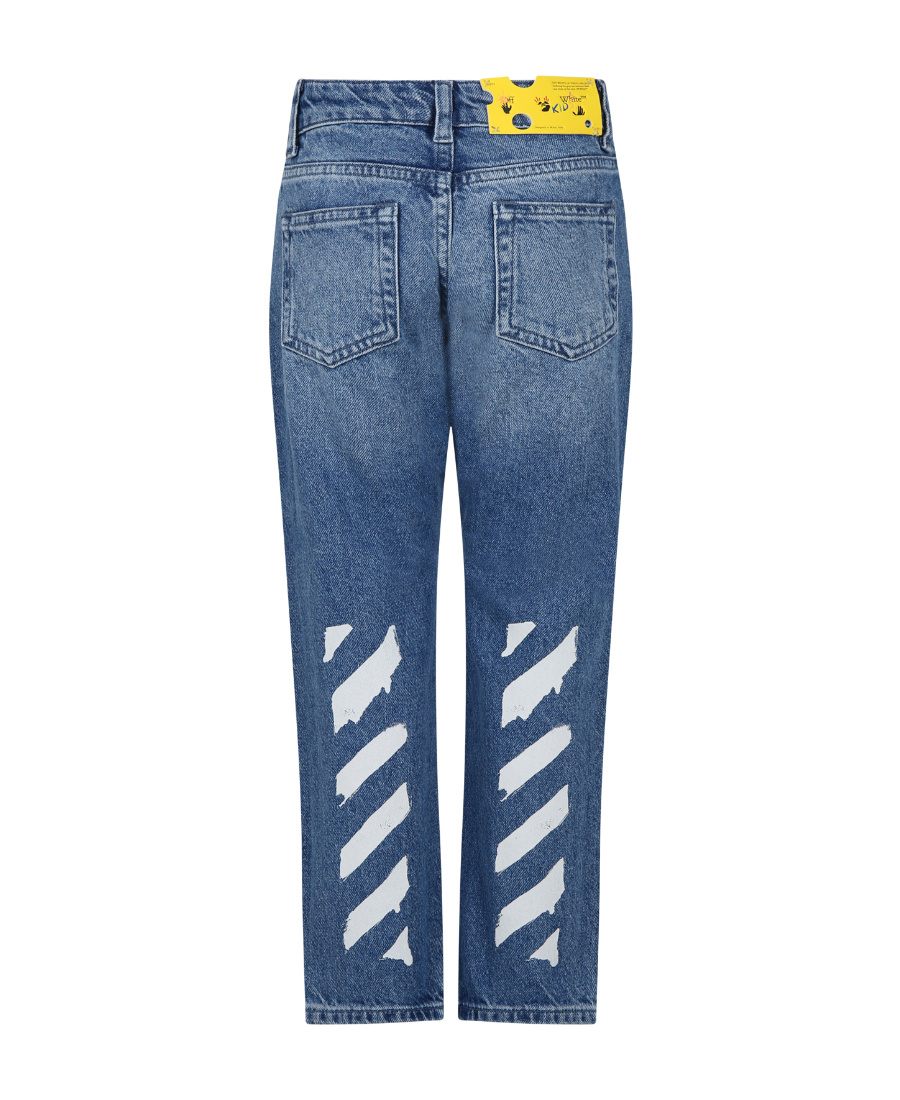 OFF-WHITE OFF-WHITE KIDS PAINT GRAPHIC LOGO PATCH JEANS