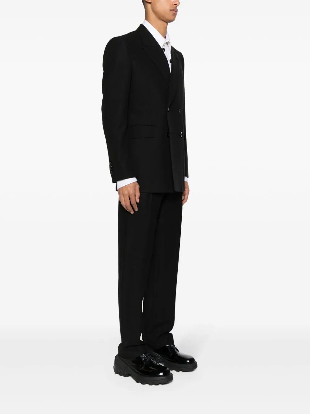 Alexander Mcqueen Double-breasted Cotton Blazer In Black