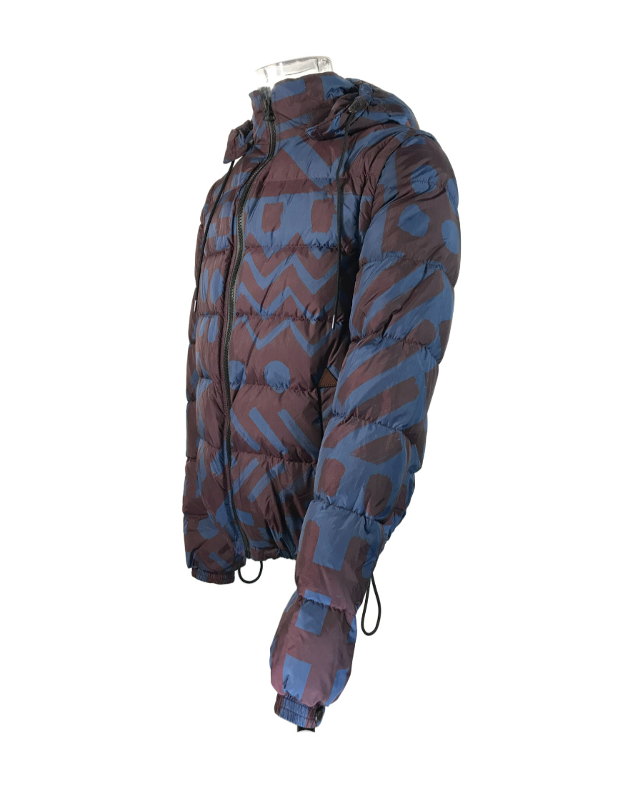 Burberry Hooded Down Jacket In Blue