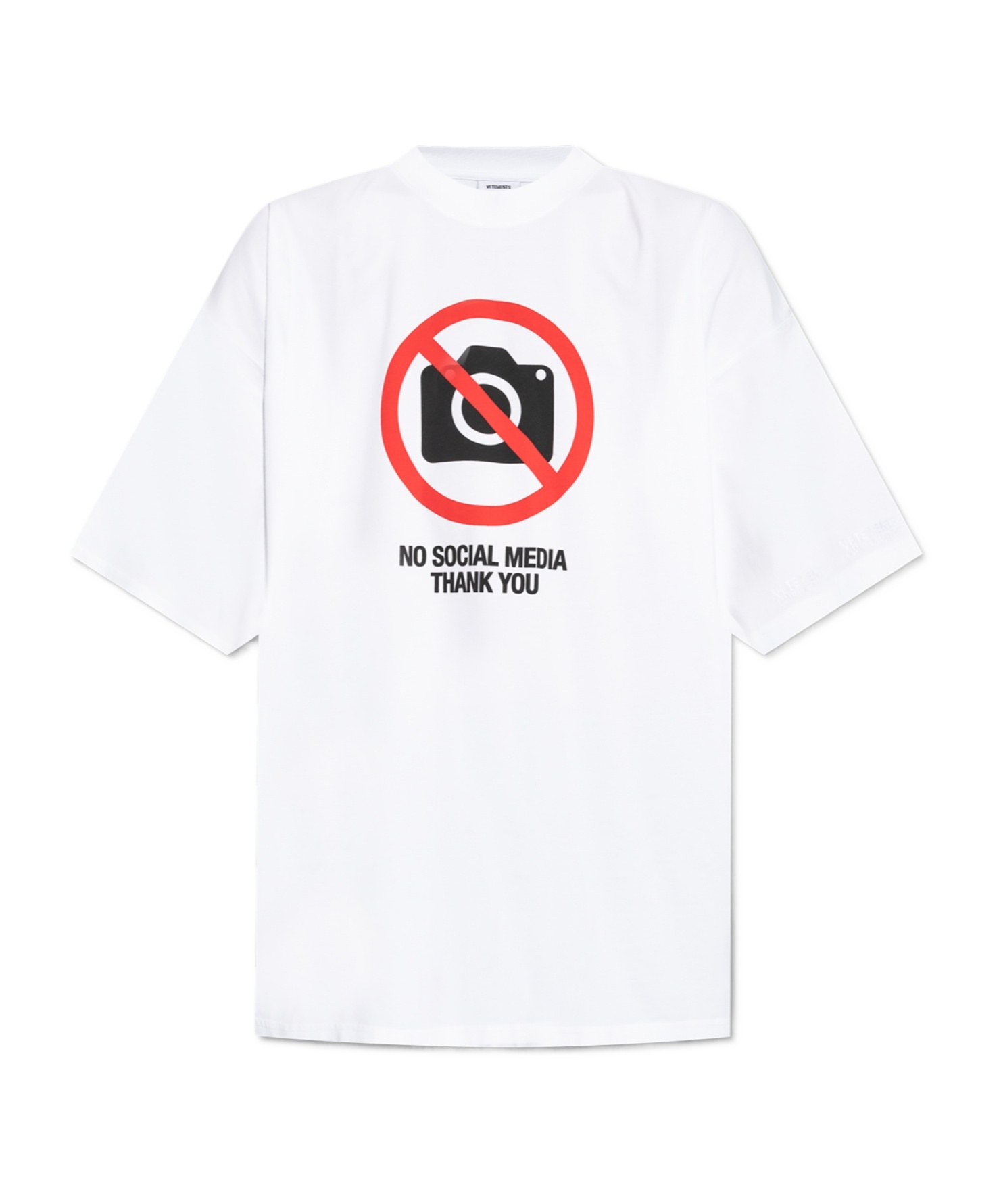 Shop Vetements No Social Media T-shirt In White