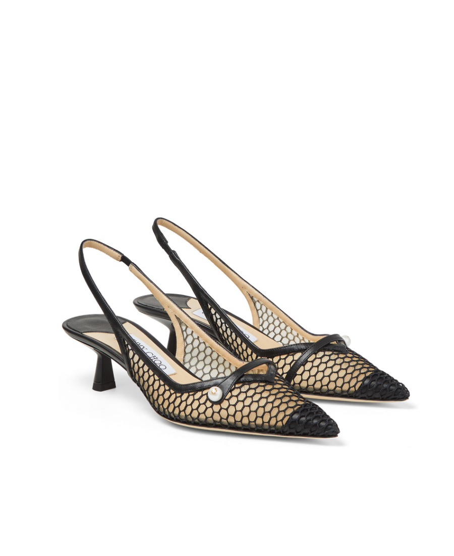 Jimmy Choo Hollowed-out Knitted High Heels In Multicolor