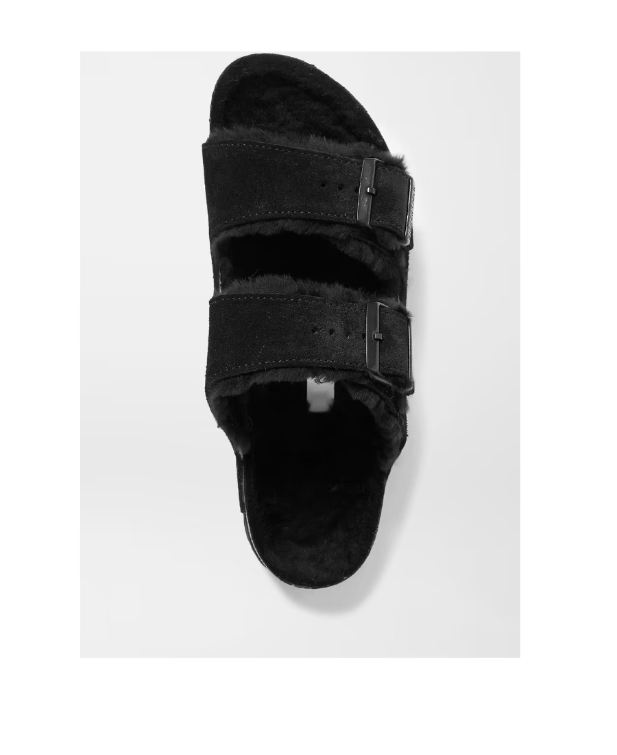Birkenstock 'arizona' Black Sandals With Logo Lettering On The Buckle In Black