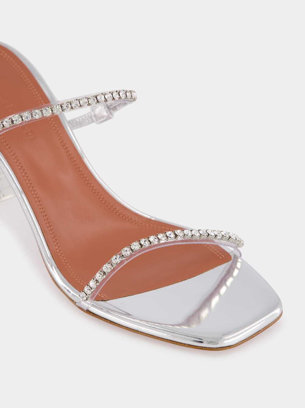 Shop Amina Muaddi Open-toed High-heeled Sandals In White