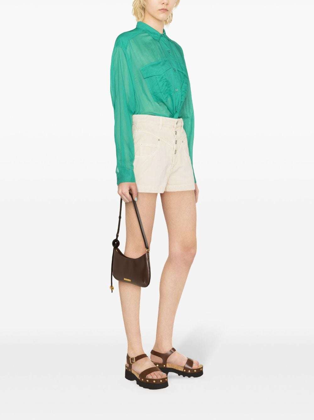 Isabel Marant Étoile Jovany High-rise Twill Shorts In Nude