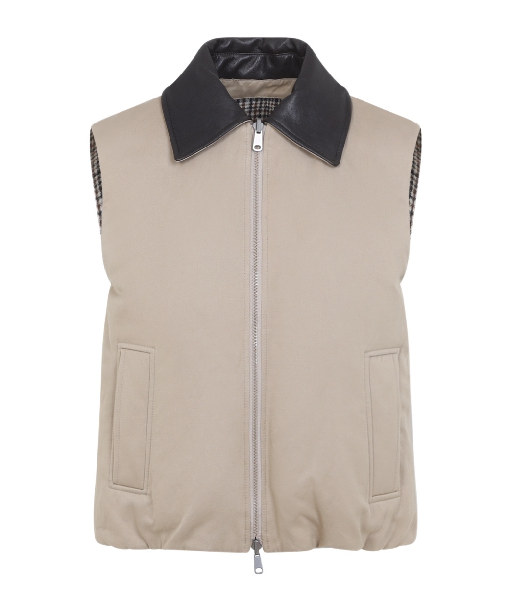 Brunello Cucinelli Padded Vest Reversible In Brown