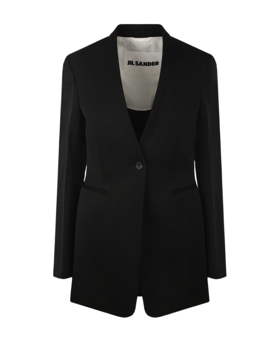 Jil Sander Wool Single-breasted Suit Coat In Black