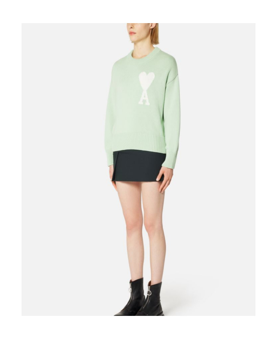 Ami Alexandre Mattiussi Oversize Ami De Coeur Jumper In Green