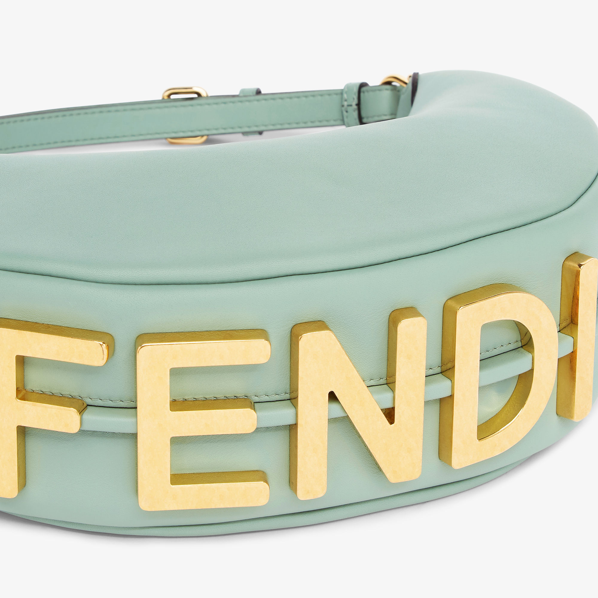 Fendi Graphy Leather Shoulder Bag In Green