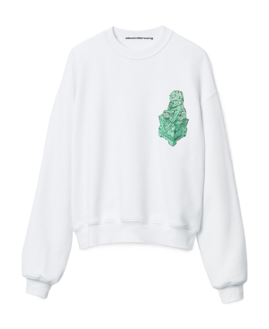 Alexander Wang Graphic-print Cotton Sweatshirt In White