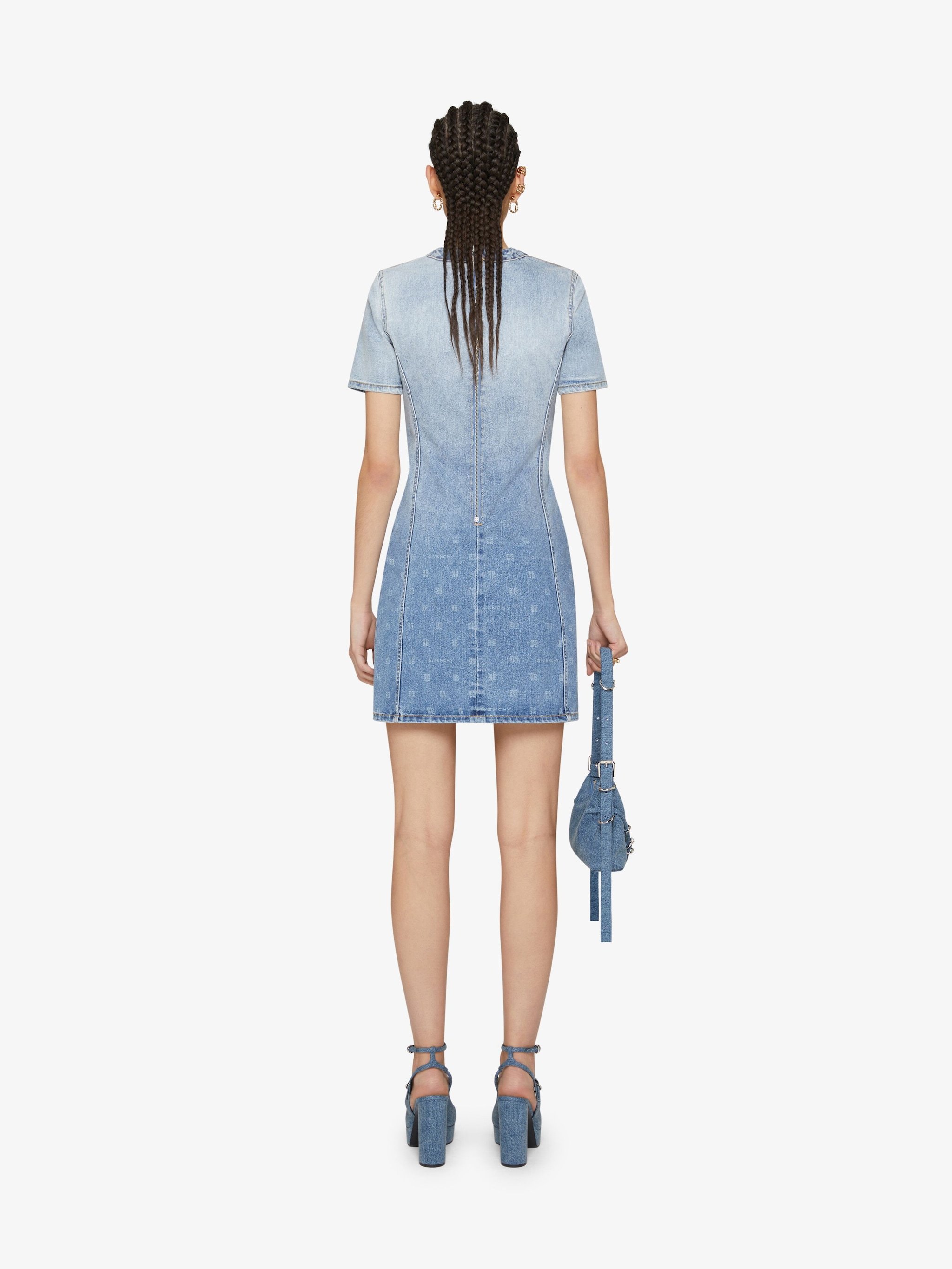 Givenchy Ombré-effect Denim Minidress In Blue