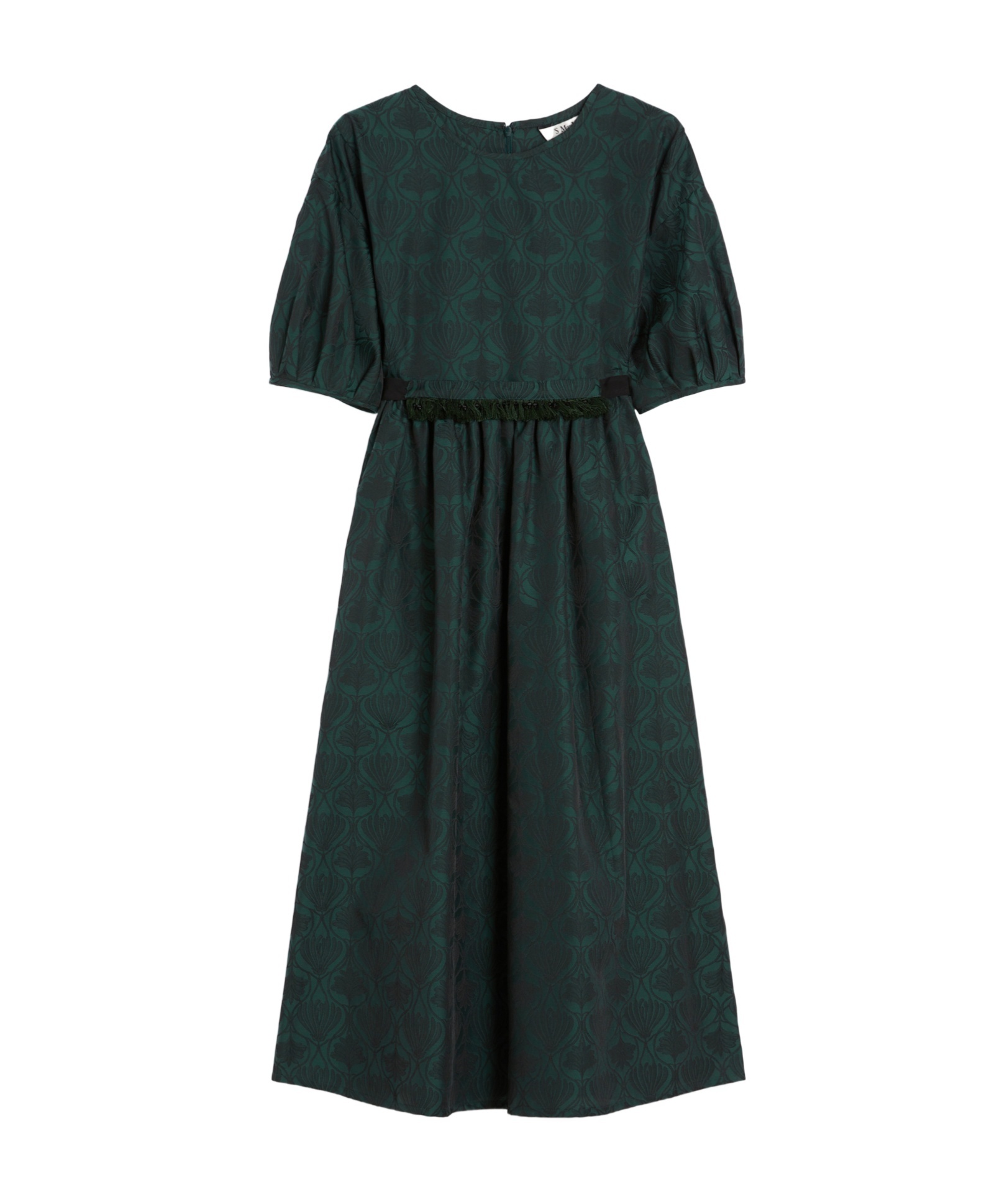Max Mara Jacquard Cotton Dress In Green