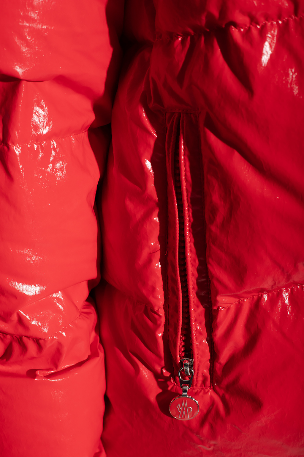 Moncler High-shine Padded Jacket In Red