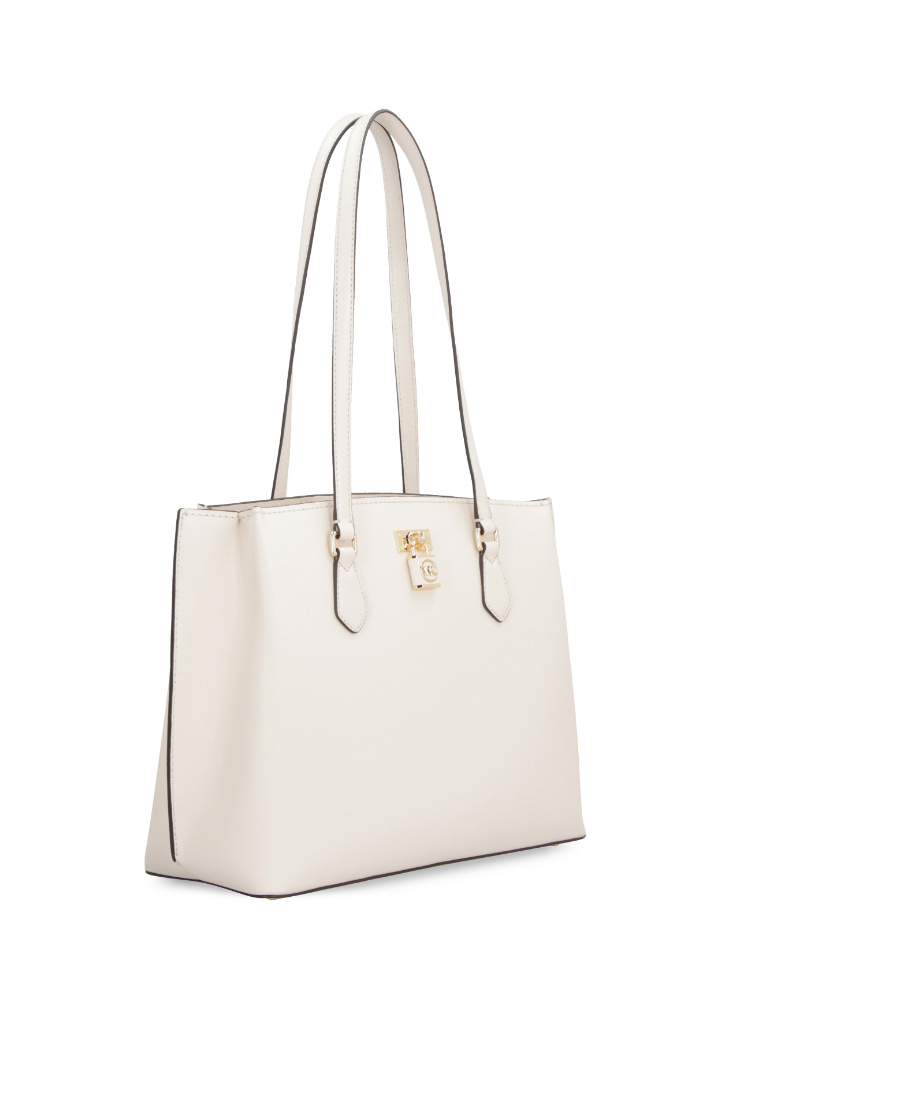 Michael Michael Kors Logo Plaque Top Handle Bag In White