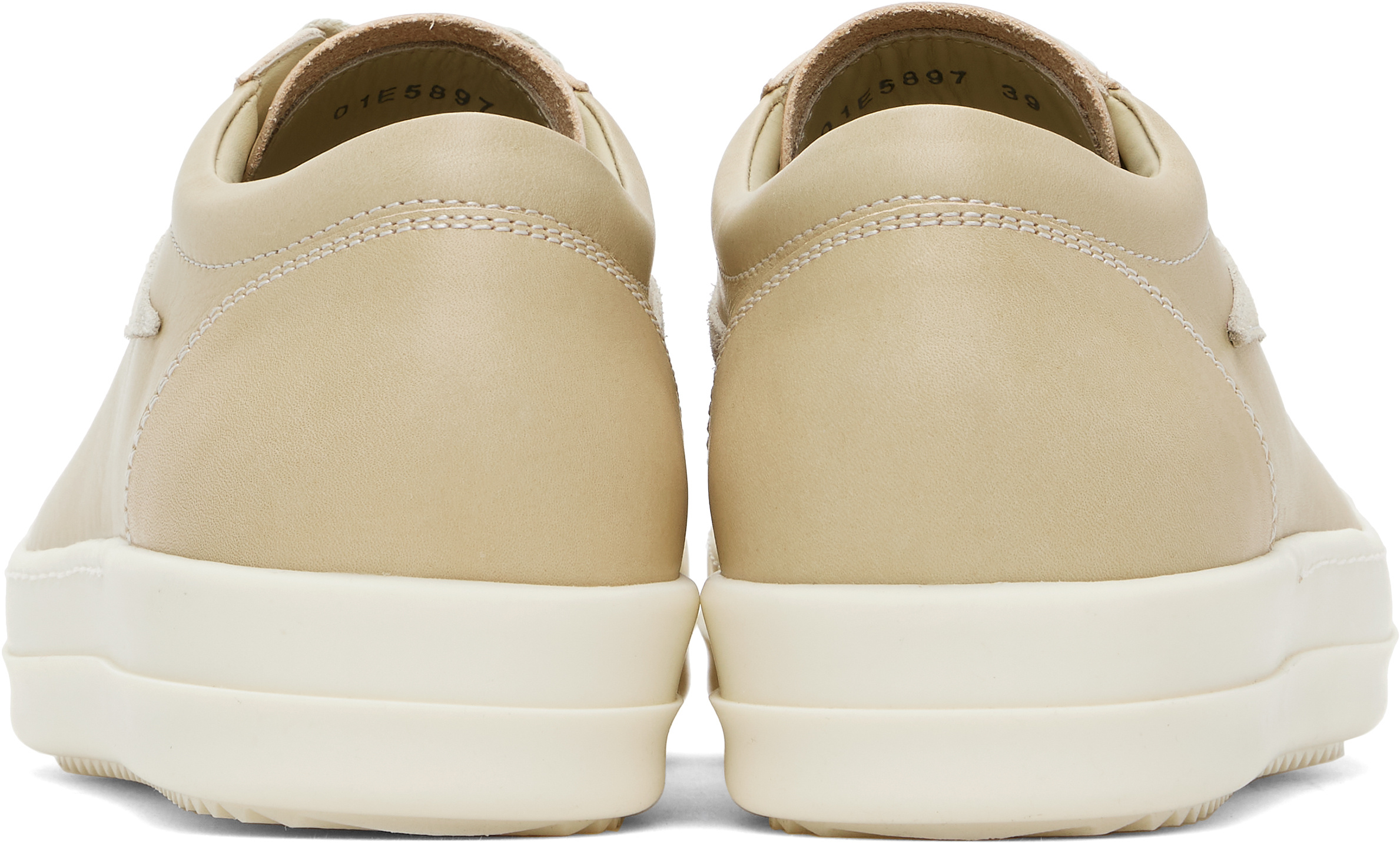 Rick Owens Hollywood Vintage Sneakers Parchment And Milk In Nude
