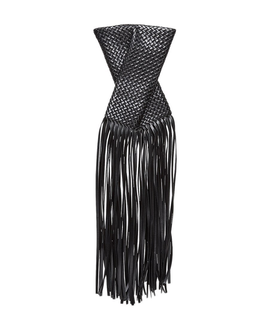 BOTTEGA VENETA FRINGE CRISSCROSS CLUTCH