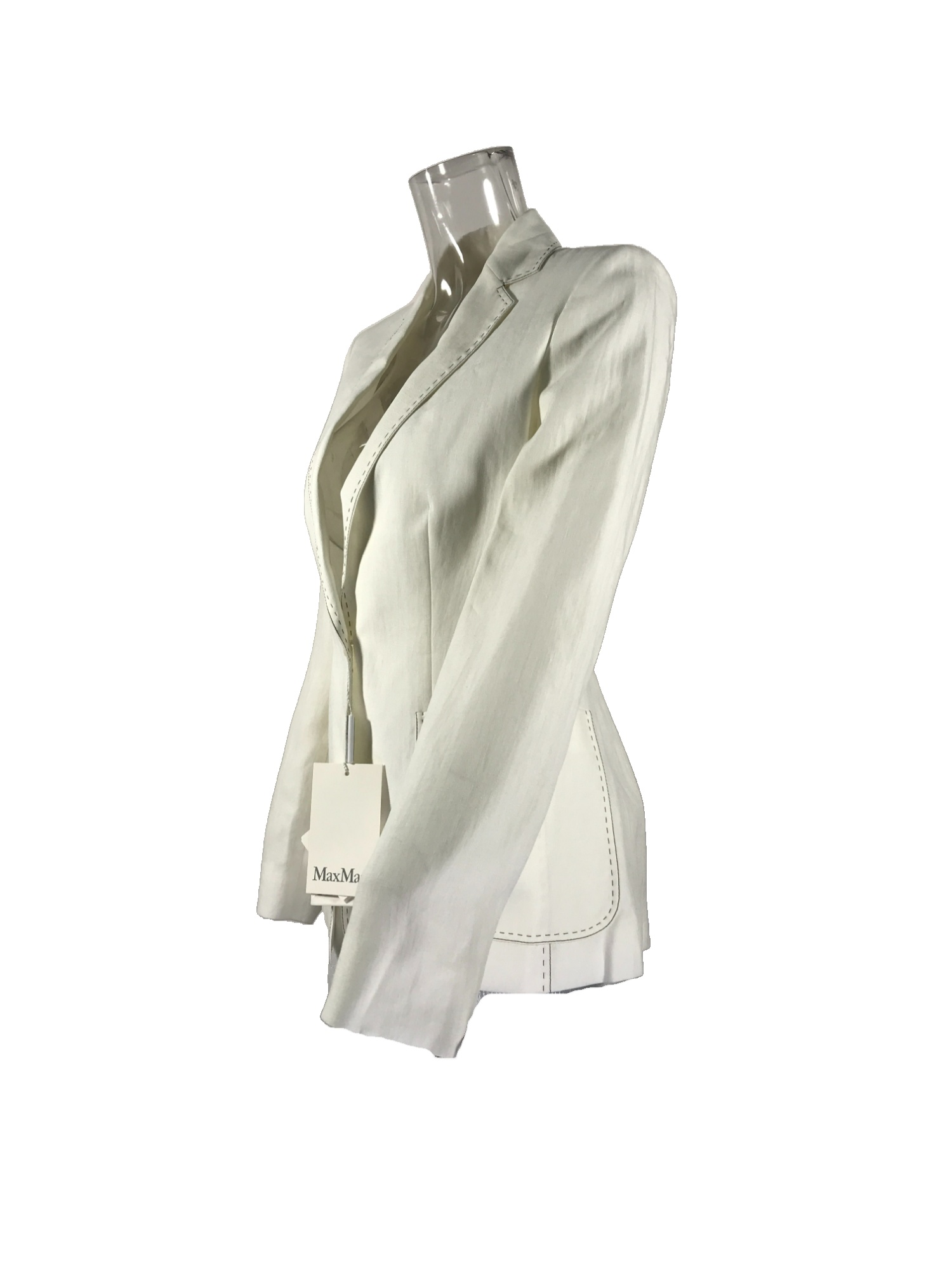 Max Mara Lapel Suit Jacket In White