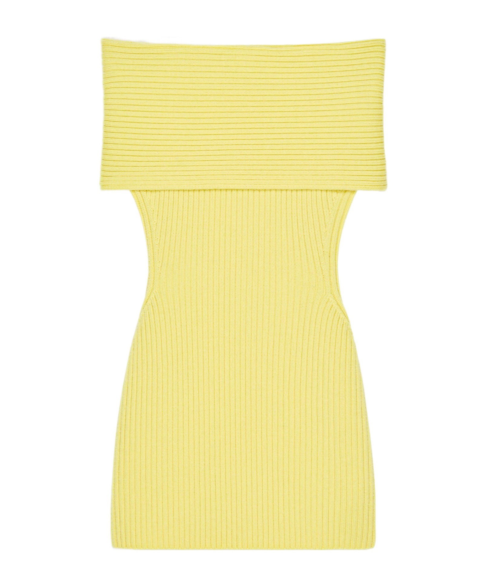 Givenchy Off-the-shoulder Mini Dress In Wool In Acid Yellow