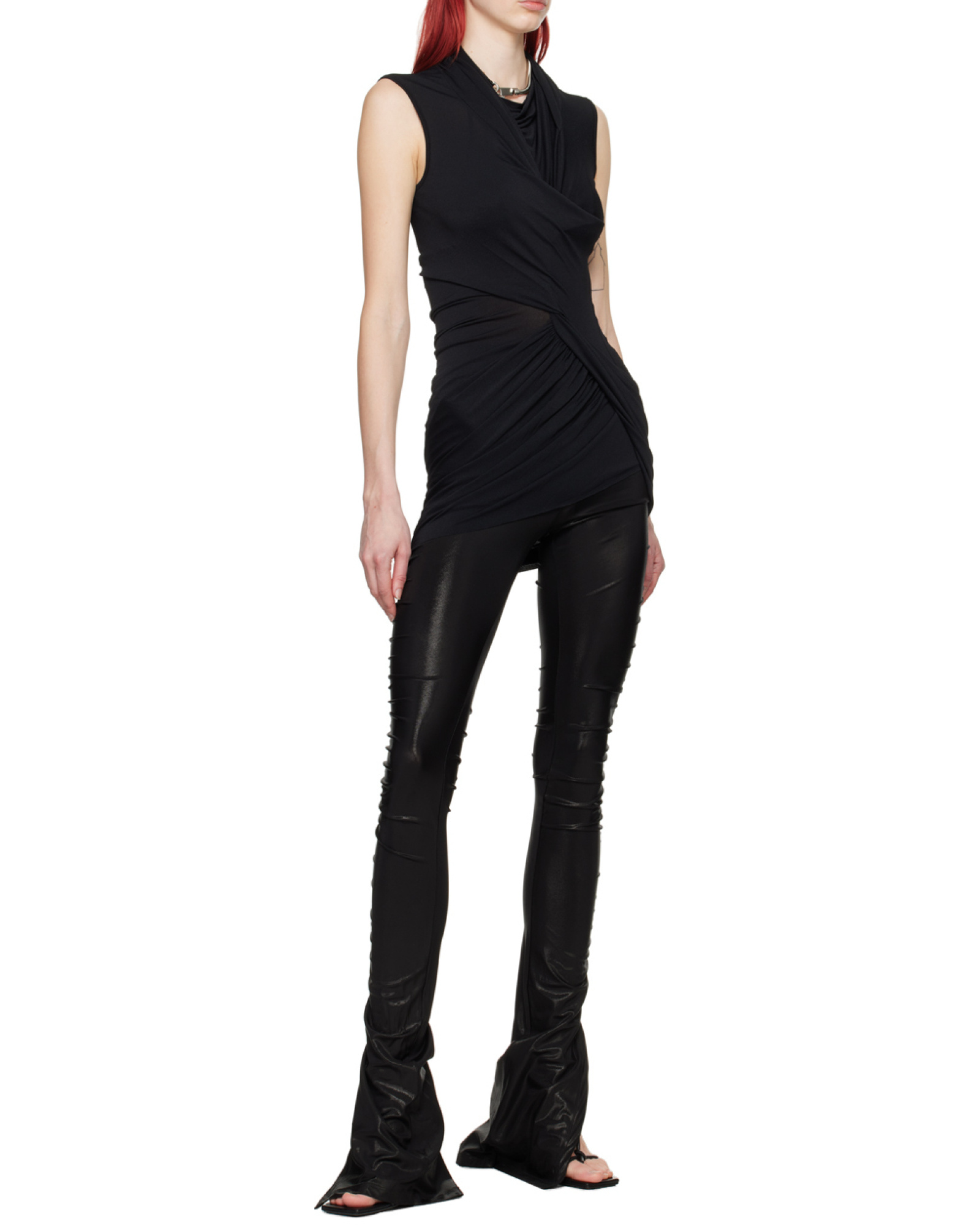 Shop Rick Owens Svita Side-slit Flared Trousers