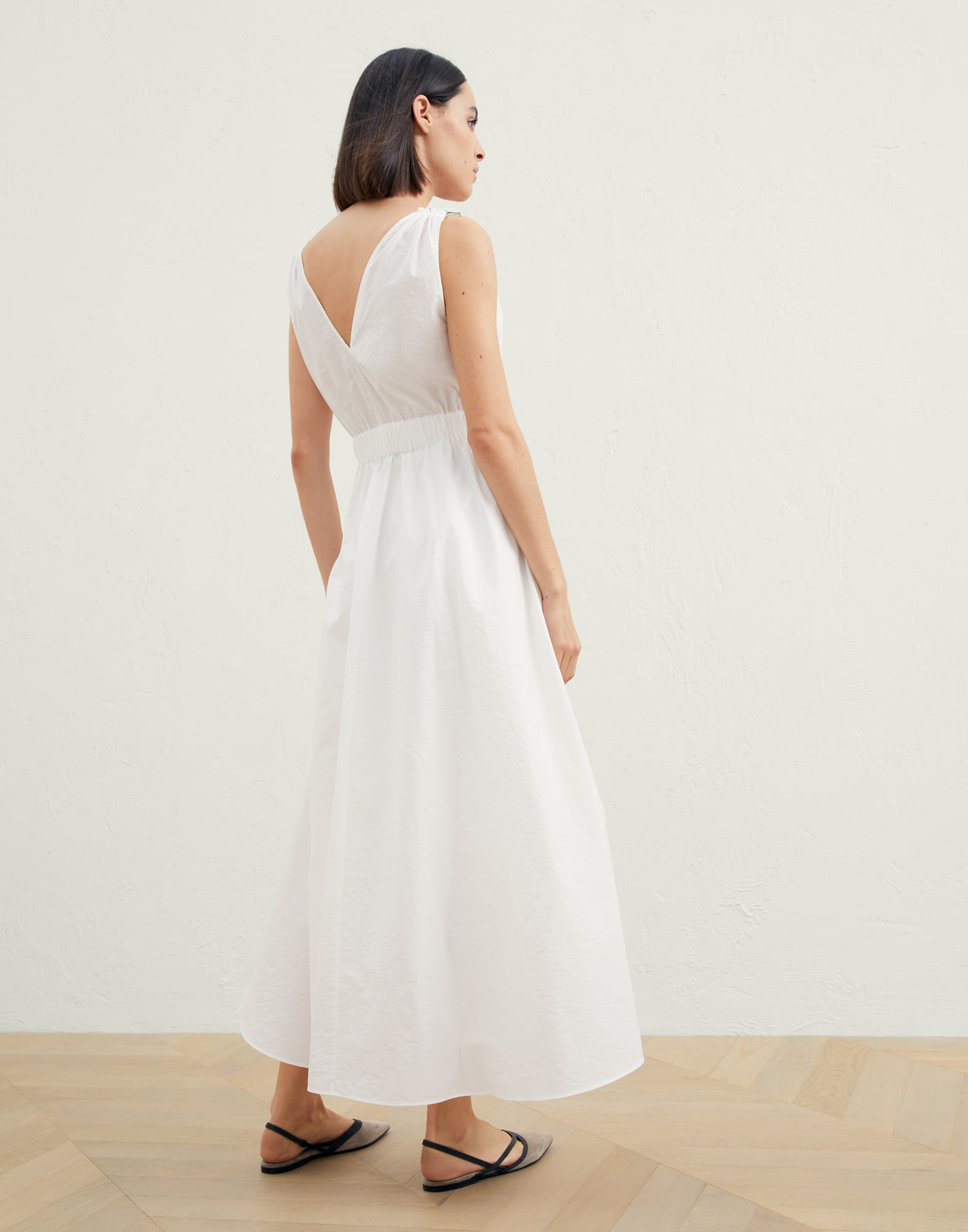 Brunello Cucinelli Women Poplin Dress In White