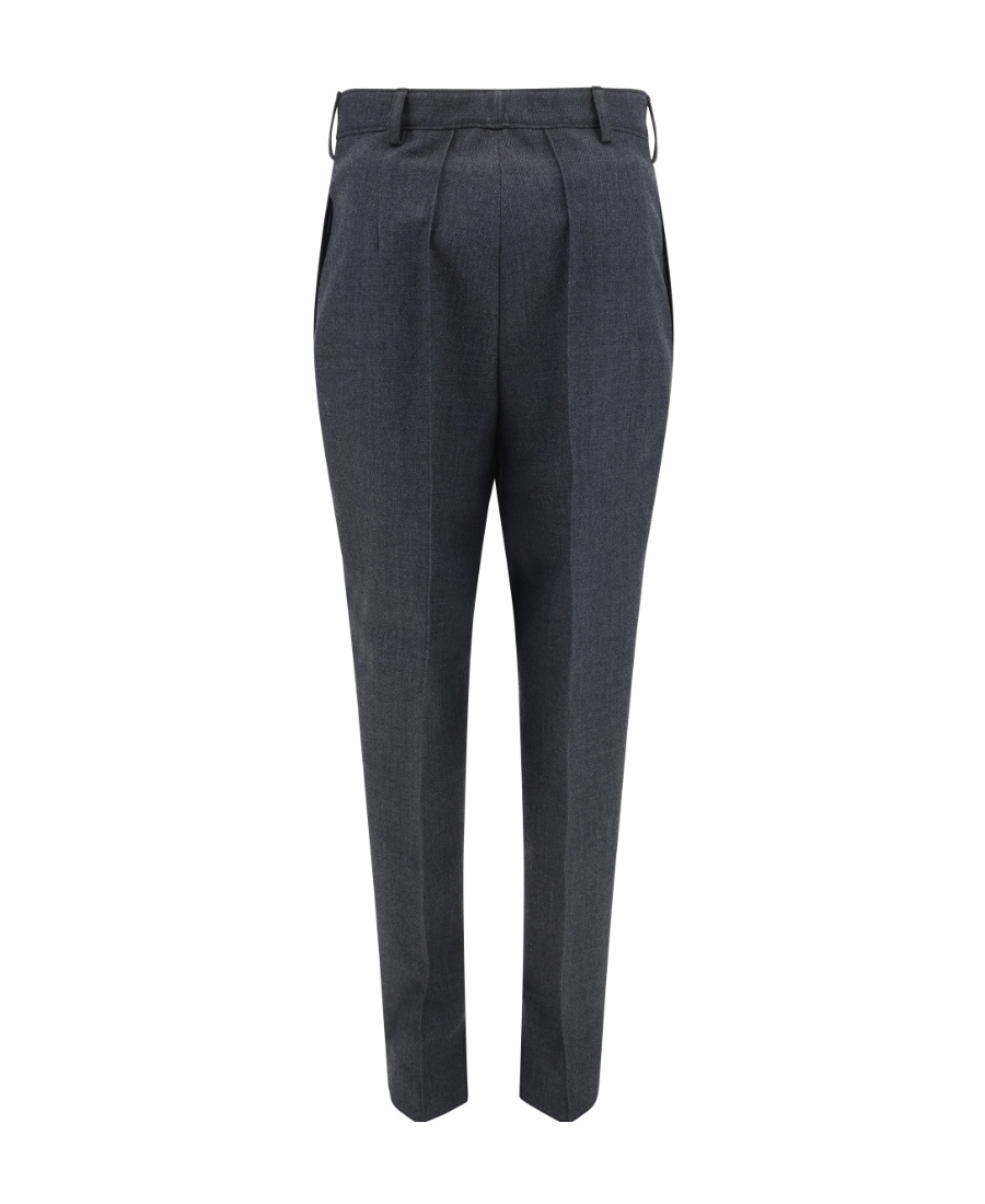Prada High-waisted Tapered Trousers In Gray