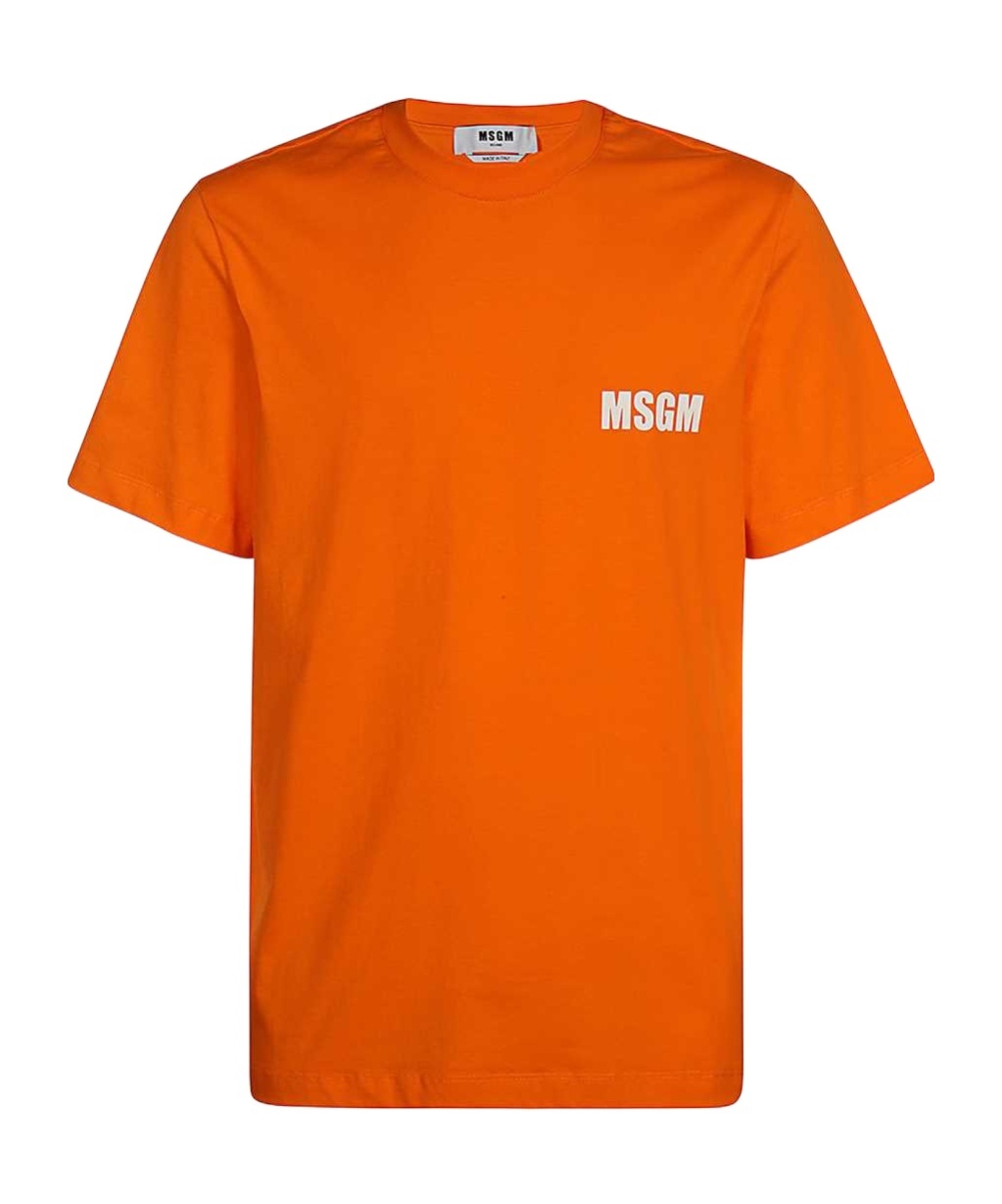 Msgm Short-sleeved T-shirt In Orange