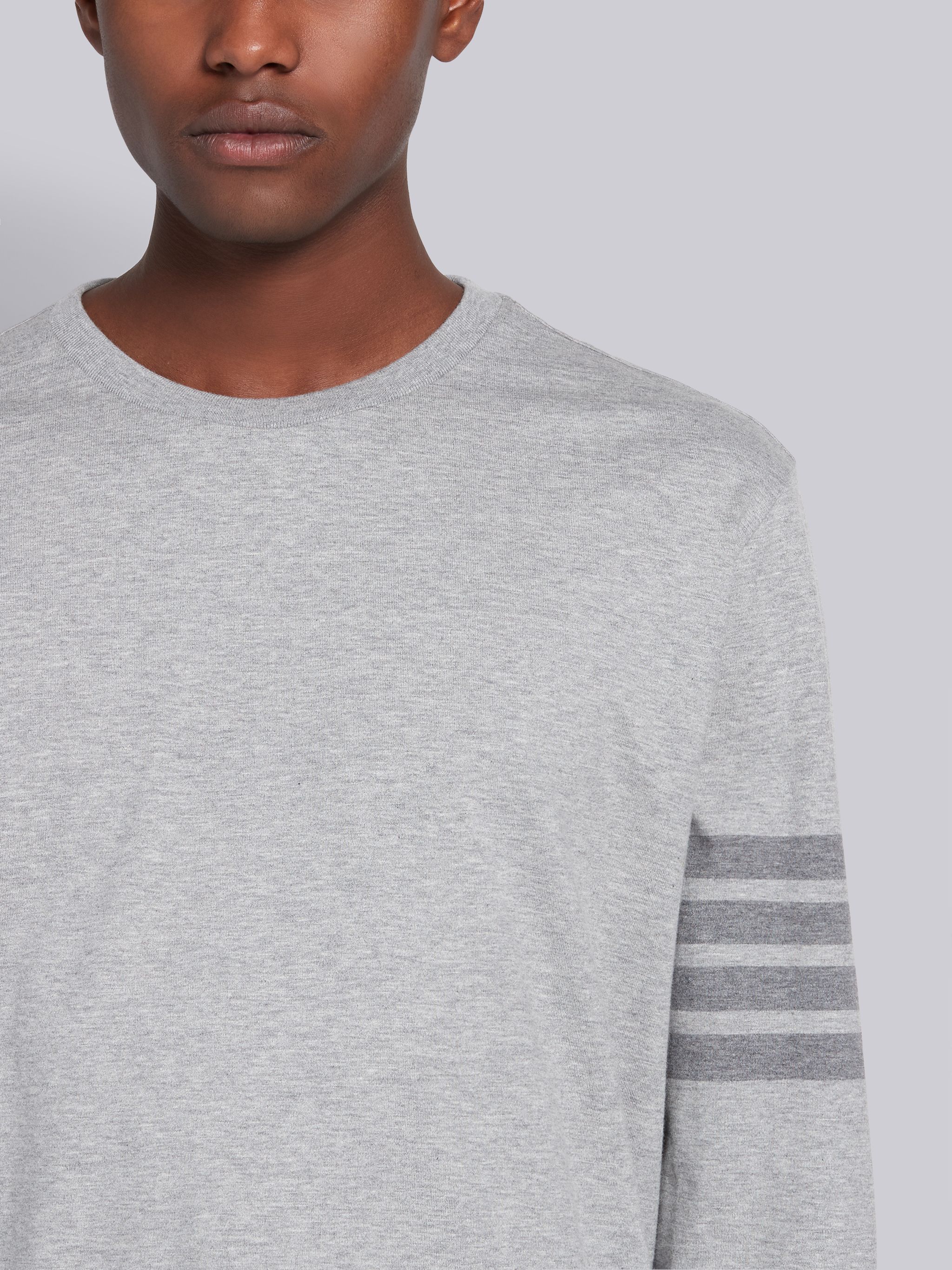 Thom Browne 4-bar Long-sleeve T-shirt In Gray