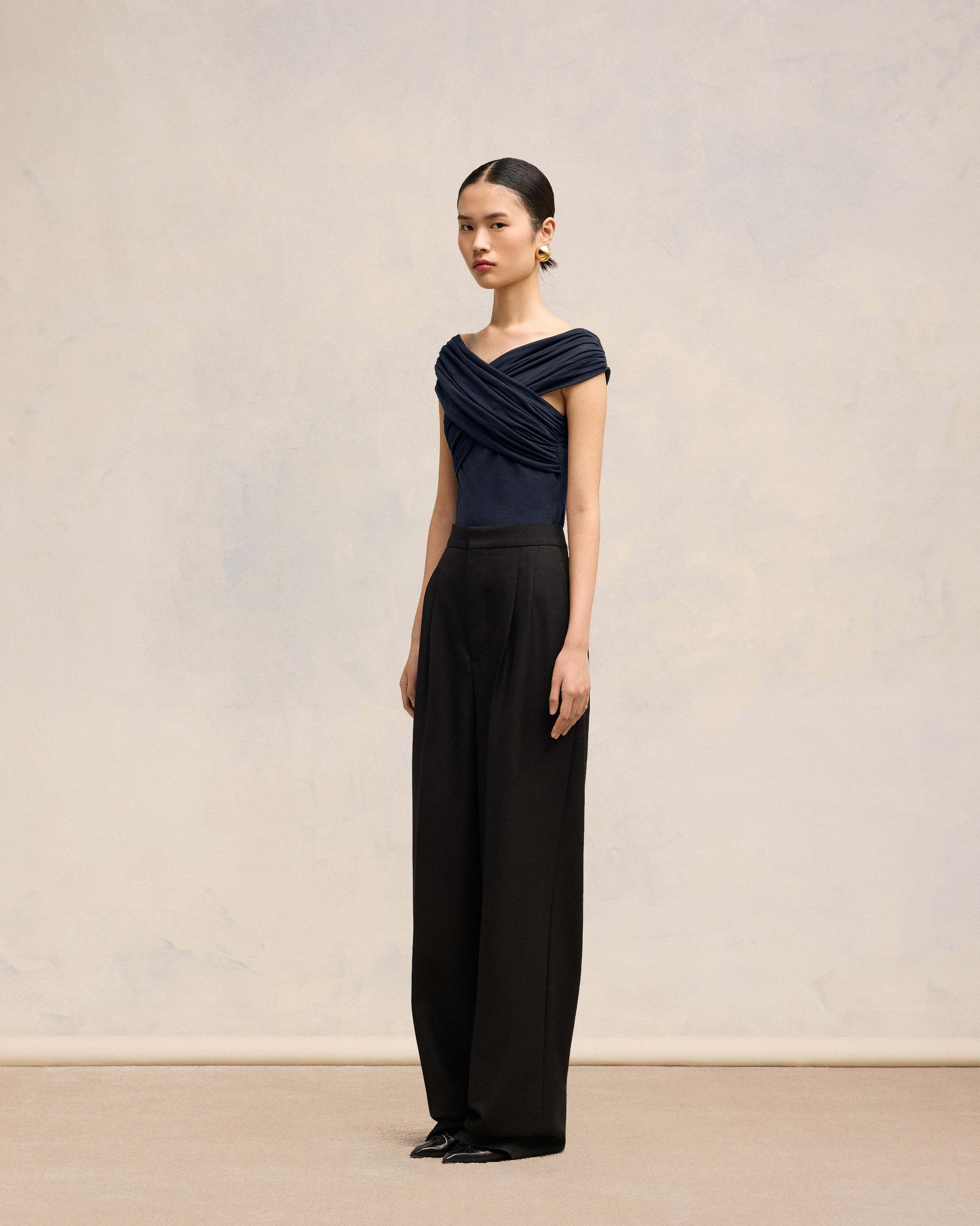 Ami Alexandre Mattiussi Draped Top In Black