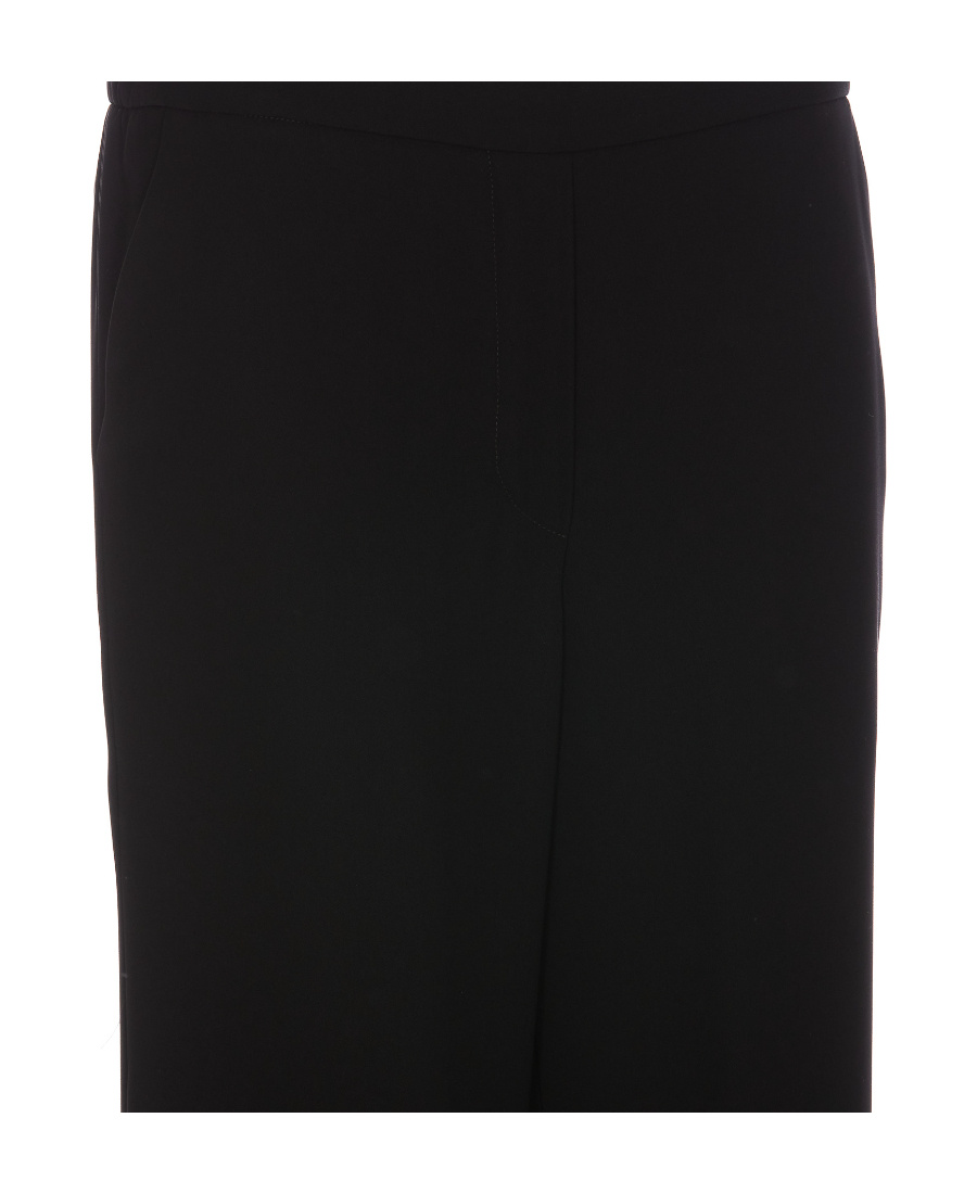 P.a.r.o.s.h Elasticated-waistband Straight-leg Trousers In Black