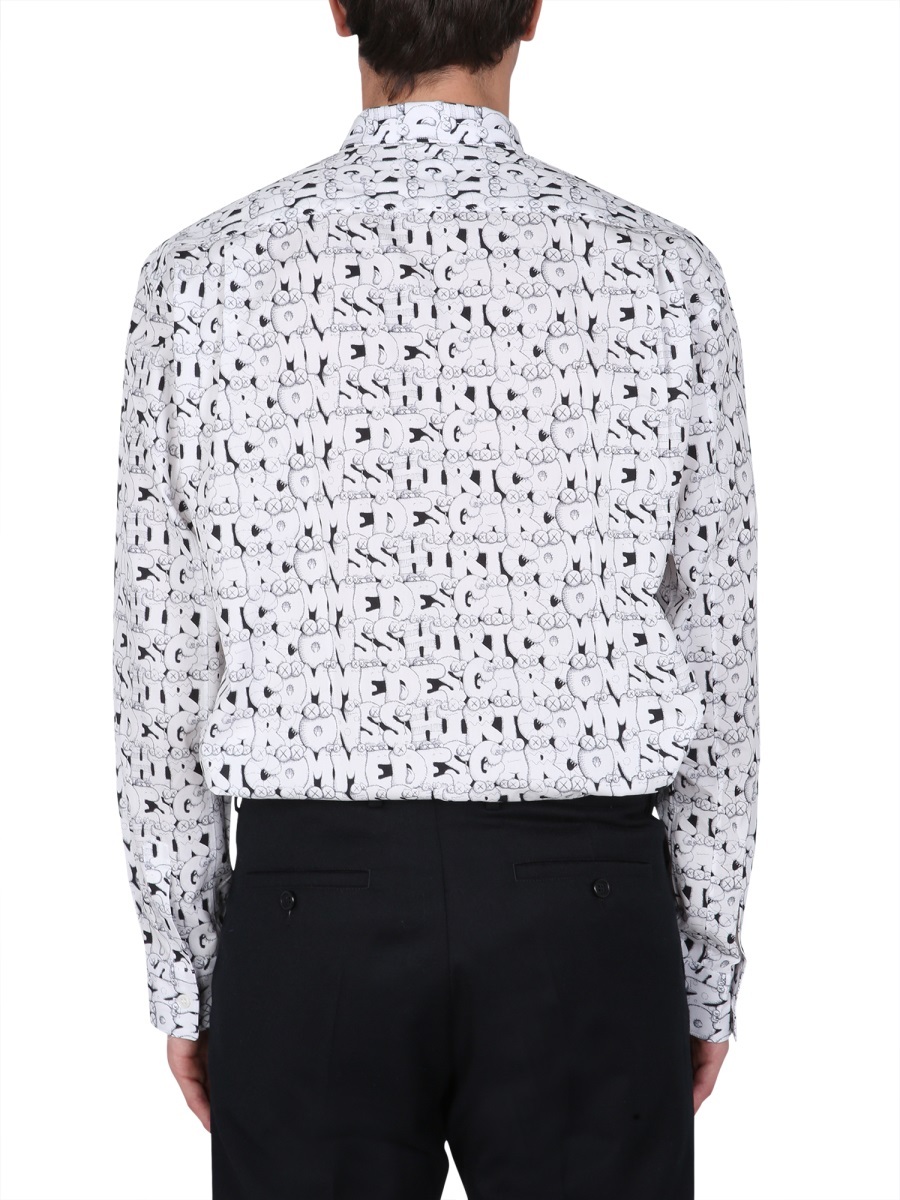 Comme Des Garçons Pattern Printed Shirt In White