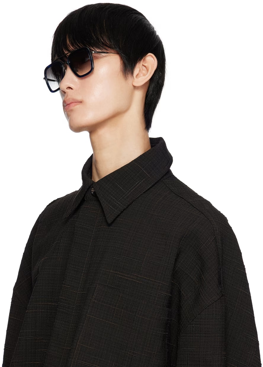 Dita Eyewear Carved Detail Sunglasses In Gray
