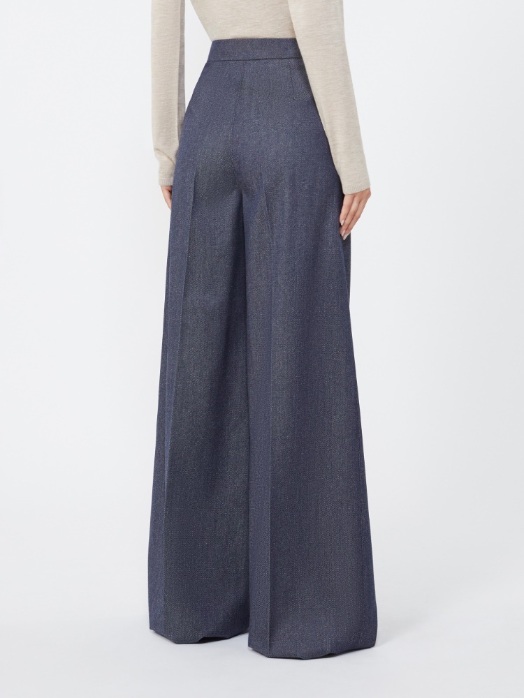 Max Mara Wool Trousers In Blue