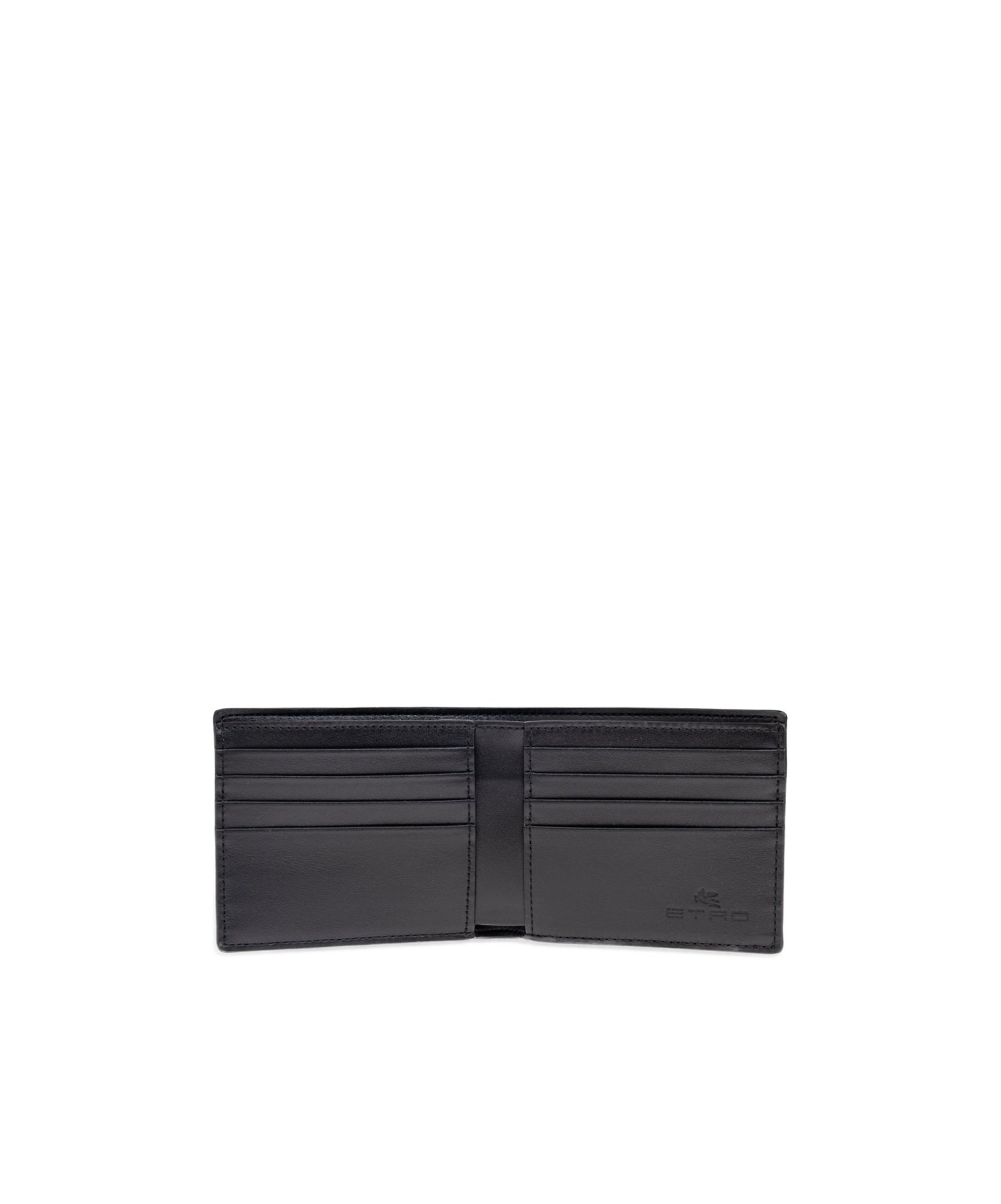 Etro Pegaso Embroidered Wallet In Gray