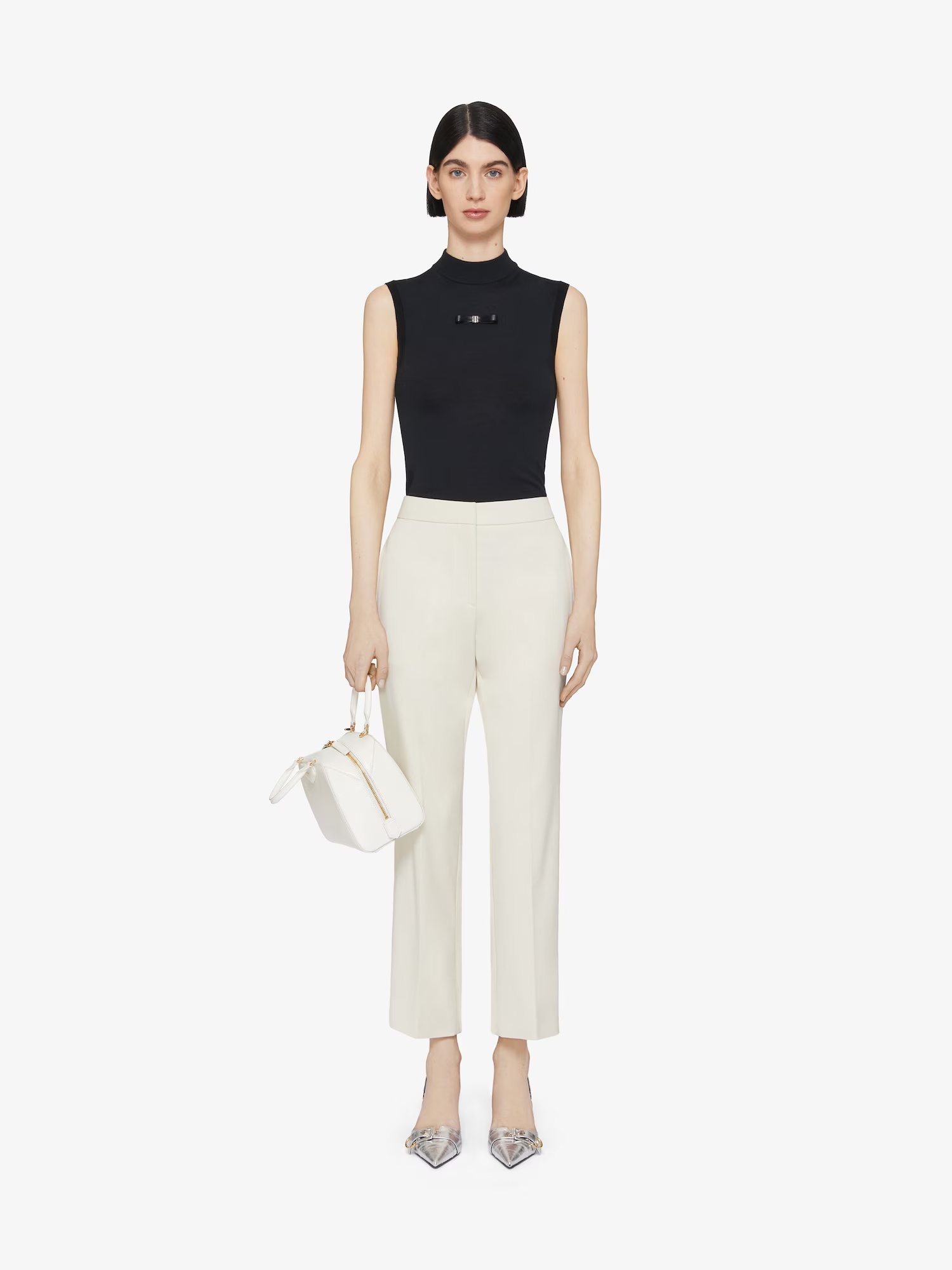 Givenchy High-waist Tailored Cropped Trousers In White
