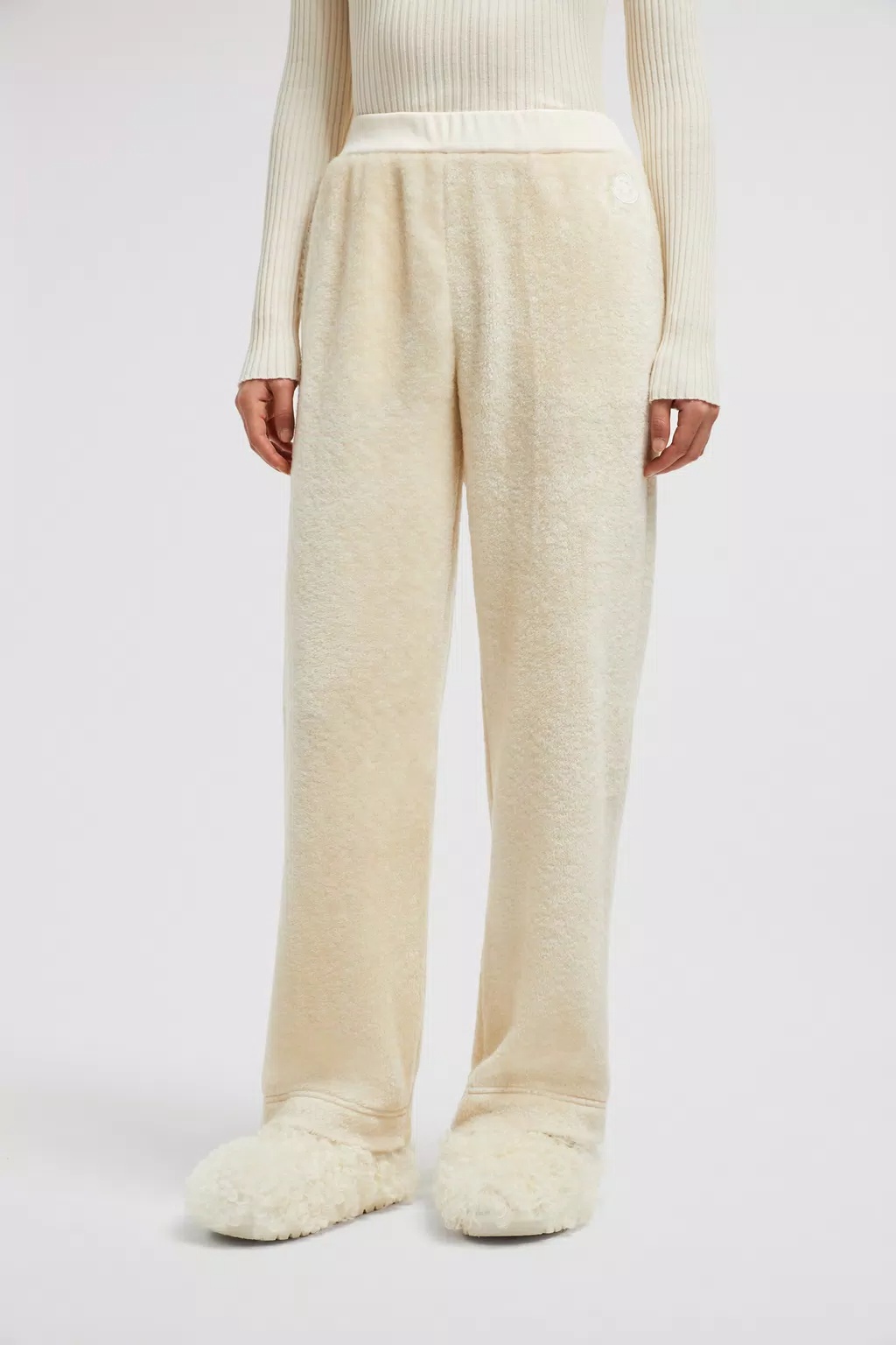 Moncler Fleece Track Pants In White