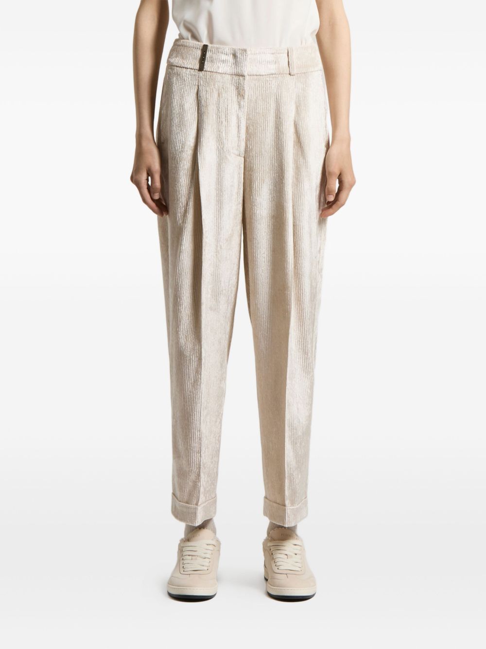 Peserico Corduroy Trousers In Brown