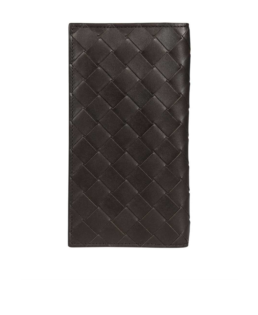 Bottega Veneta Interwoven Leather Wallet In Black