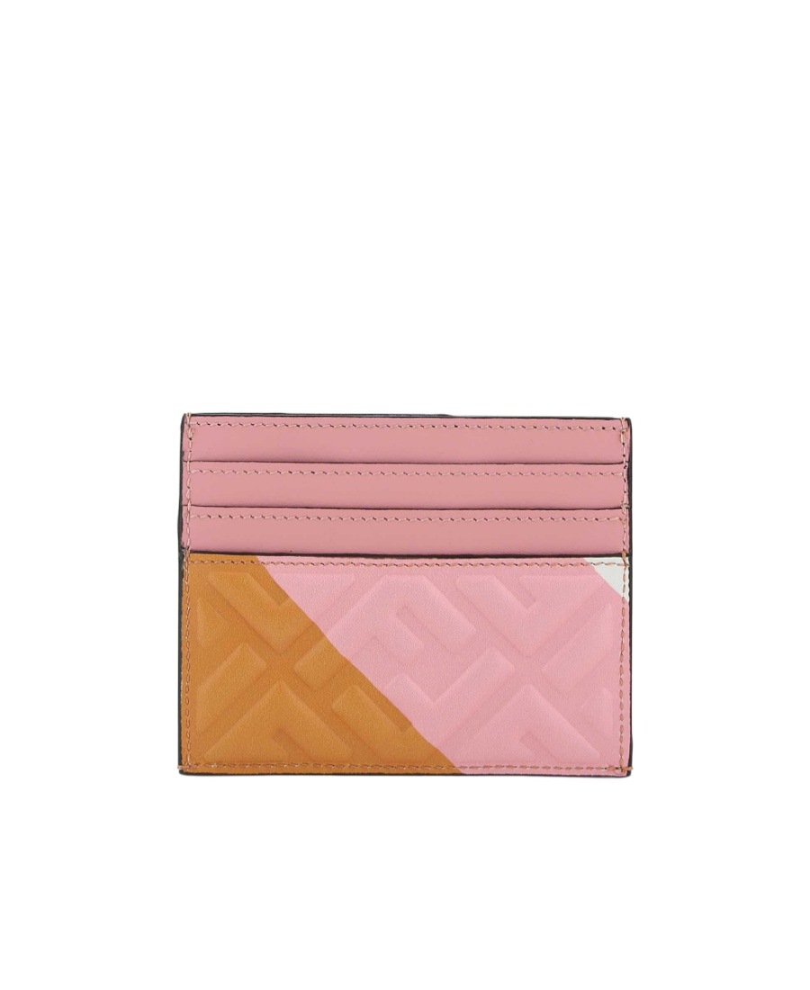 Fendi Debossed-logo Cardholder In Brown