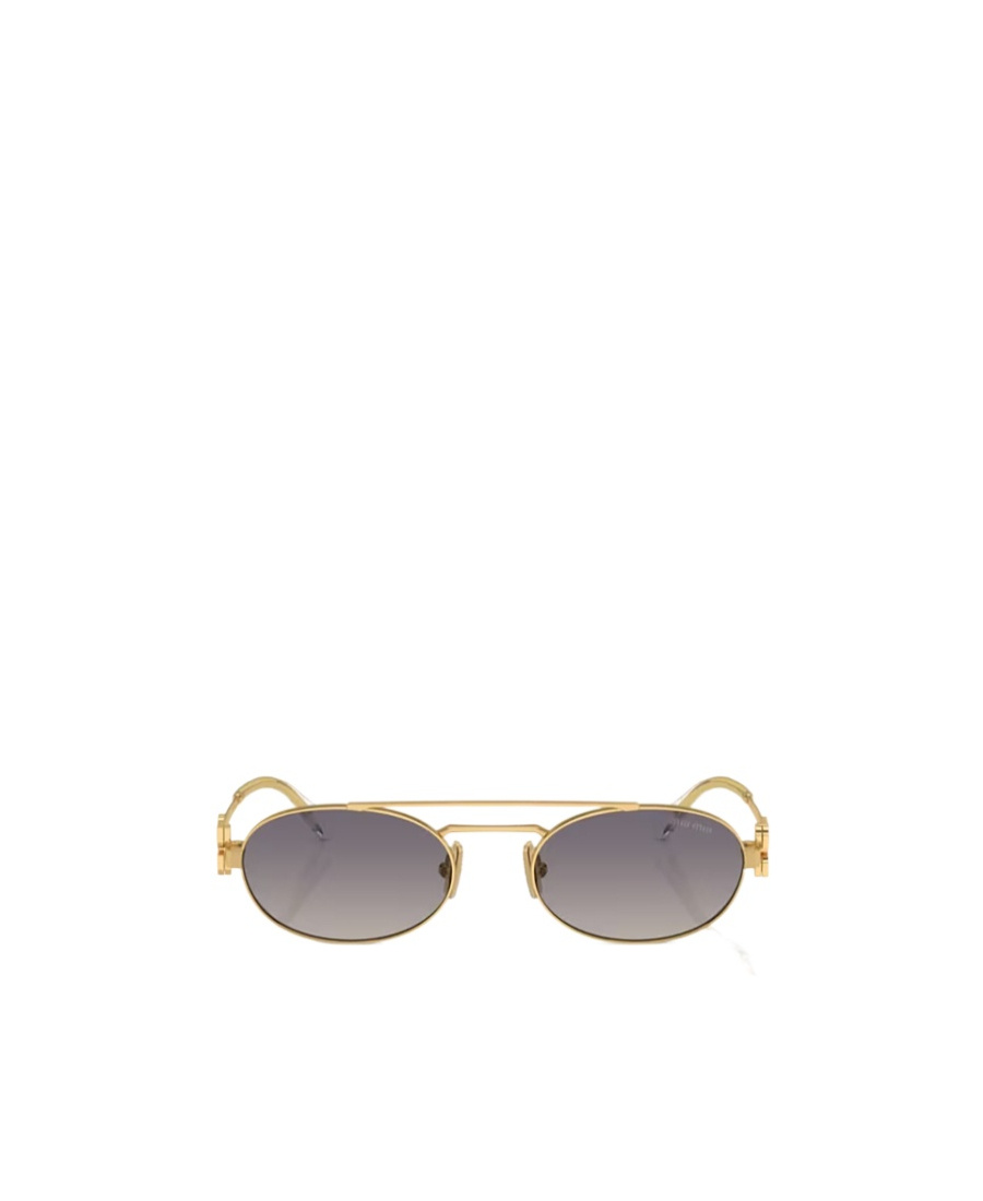 Miu Miu Oval Frame Sunglasses In Gray