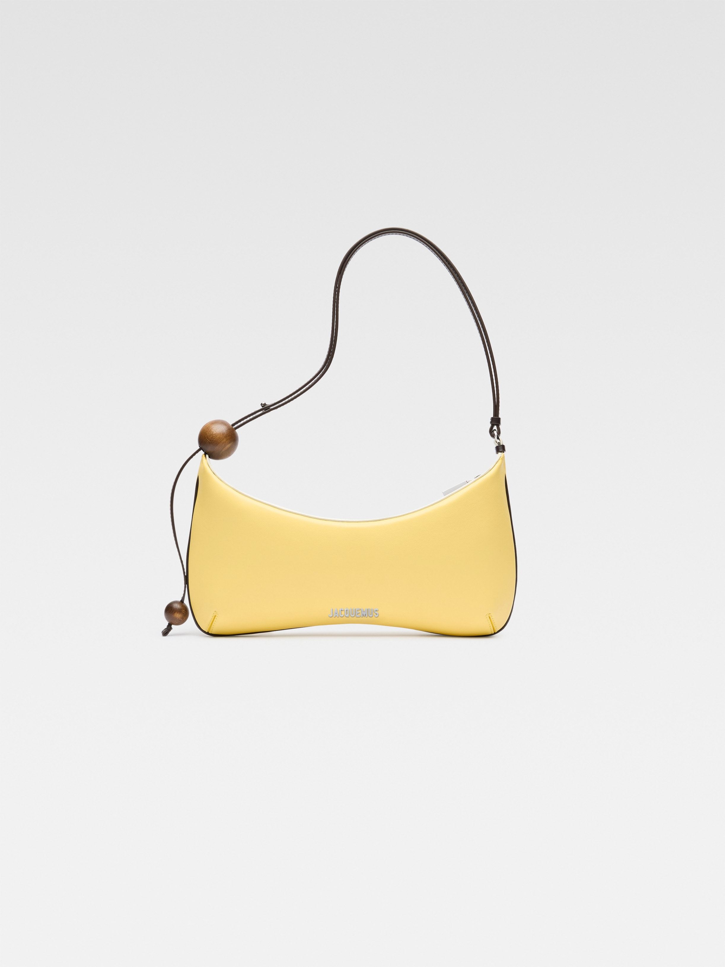 Jacquemus Large Beaded Shoulder Bag In Yellow